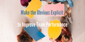 Make the Obvious Explicit to Improve Team Performance